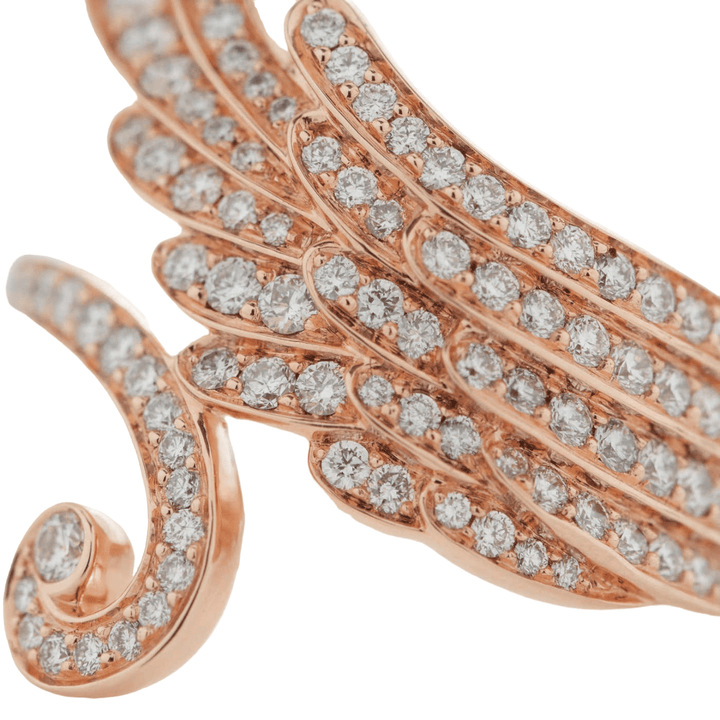 18K Rose Gold Garrard Wings Embrace Diamond Ring - Gemaee UAE