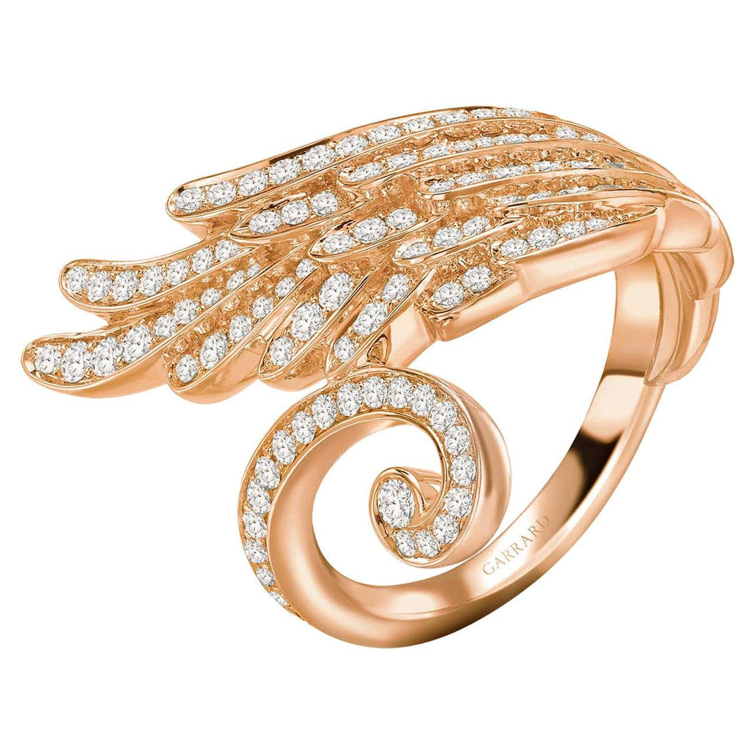 18K Rose Gold Garrard Wings Embrace Diamond Ring - Gemaee UAE