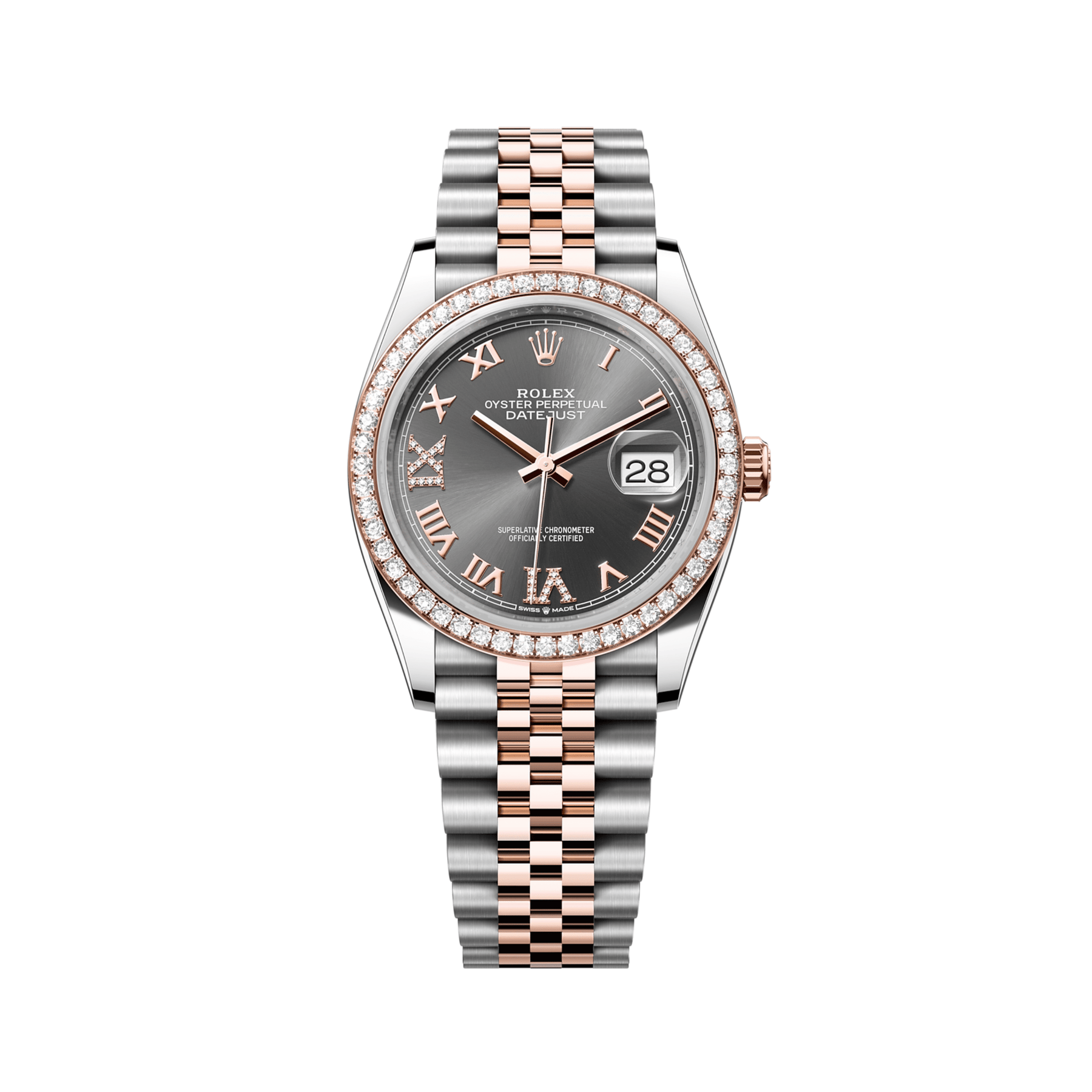 18K Rose Gold Rolex Lady date Just 36 Gemaee UAE