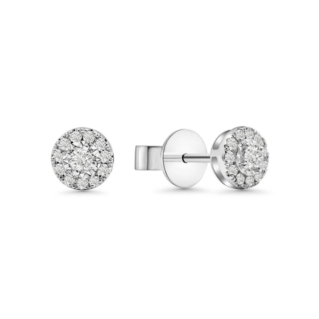 18K White Gold And Diamond Illuminate Earrings-0.13 CT - Gemaee UAE