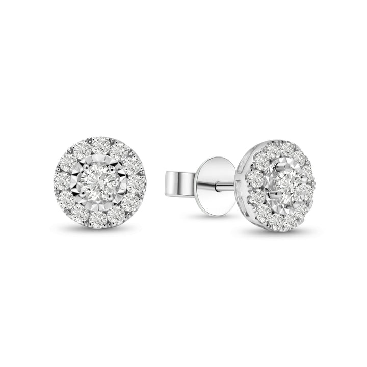 18K White Gold And Diamond Illuminate Earrings-0.41 CT - Gemaee UAE