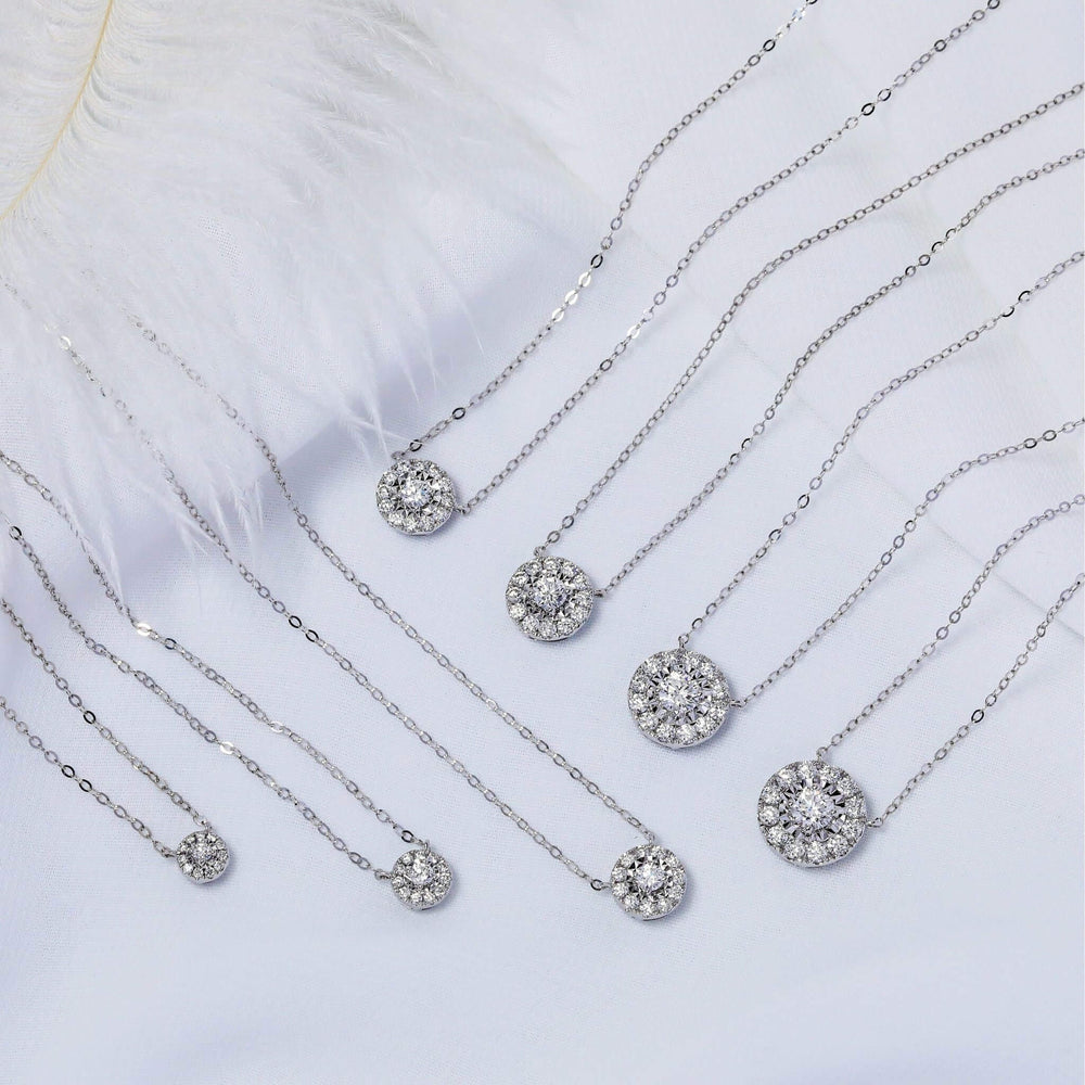 18K White Gold And Diamond Illuminate Necklace-0.07 CT - Gemaee UAE