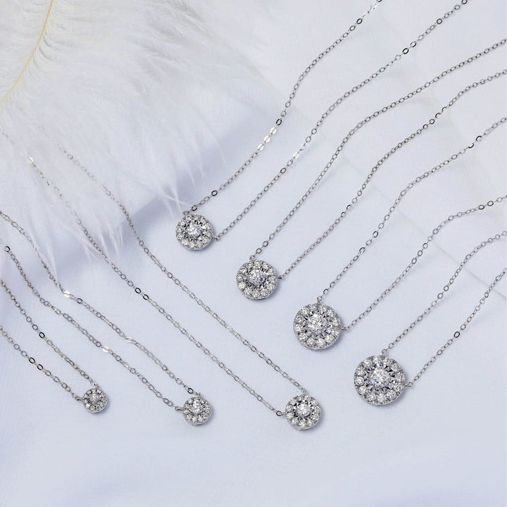 18K White Gold And Diamond Illuminate Necklace-0.12 CT - Gemaee UAE