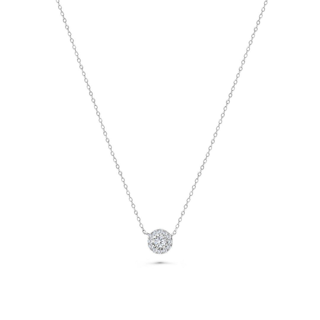 18K White Gold And Diamond Illuminate Necklace-0.21 CT - Gemaee UAE