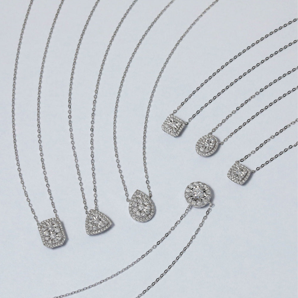 18K White Gold And Diamond Illuminate Necklace-0.29 CT - Gemaee UAE