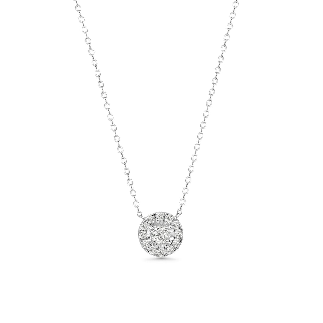 18K White Gold And Diamond Illuminate Necklace-0.33 CT - Gemaee UAE