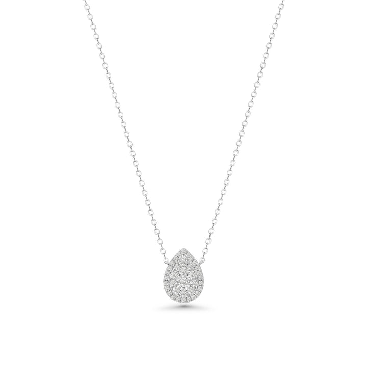 18K White Gold And Diamond Illuminate Necklace-0.46 CT - Gemaee UAE