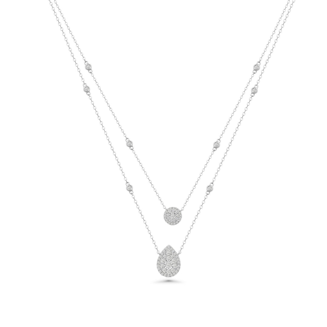 18K White Gold And Diamond Illuminate Necklace-0.72 CT - Gemaee UAE