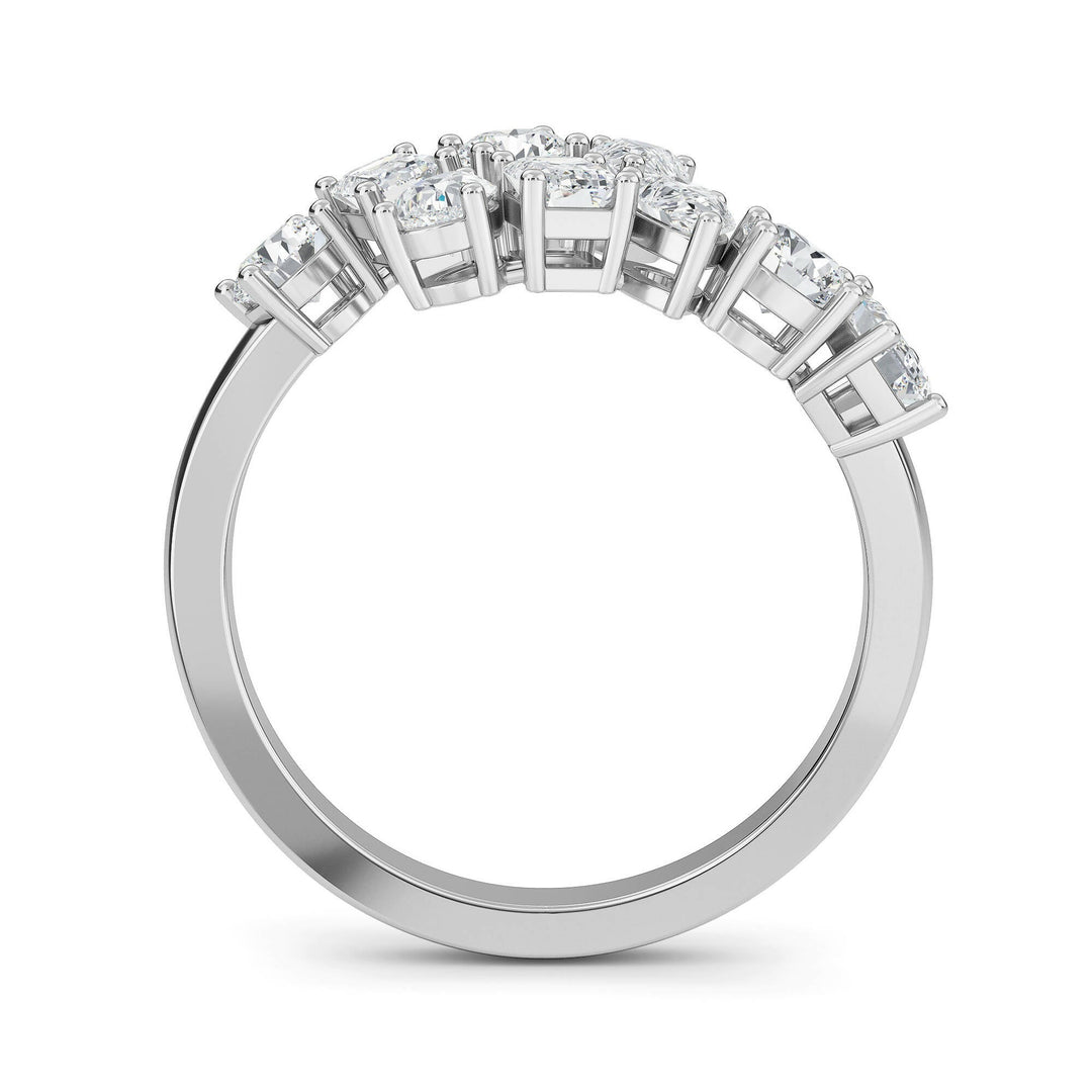 18K White Gold And Diamond Mixlet Ring- 1 CT - Gemaee UAE