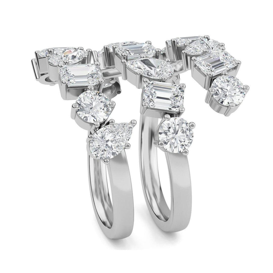 18K White Gold And Diamond Mixlet Ring- 2.02 CT - Gemaee UAE