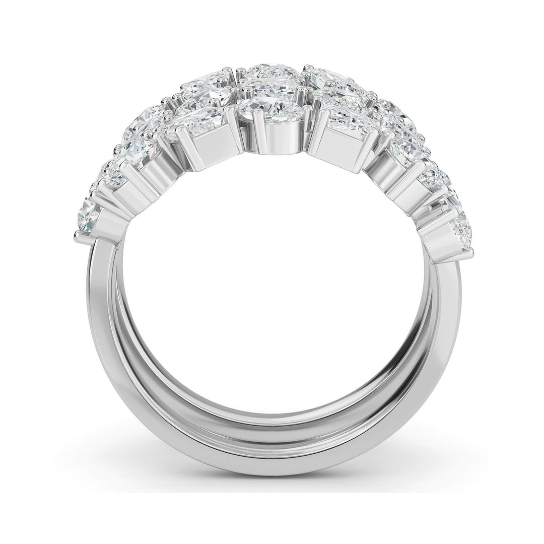 18K White Gold And Diamond Mixlet Ring- 3 CT - Gemaee UAE