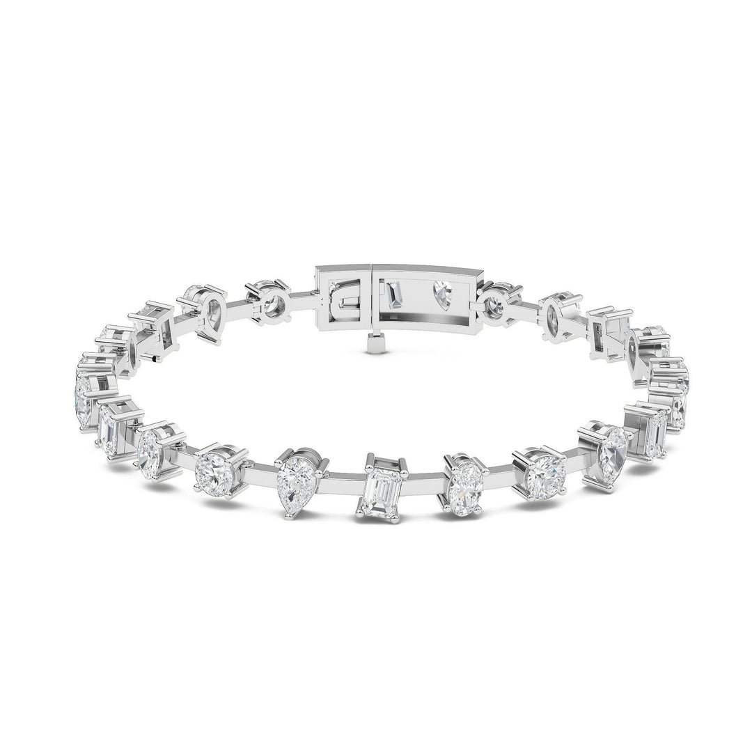 18K White Gold And Diamond Tennis Bracelet-7 CT - Gemaee UAE