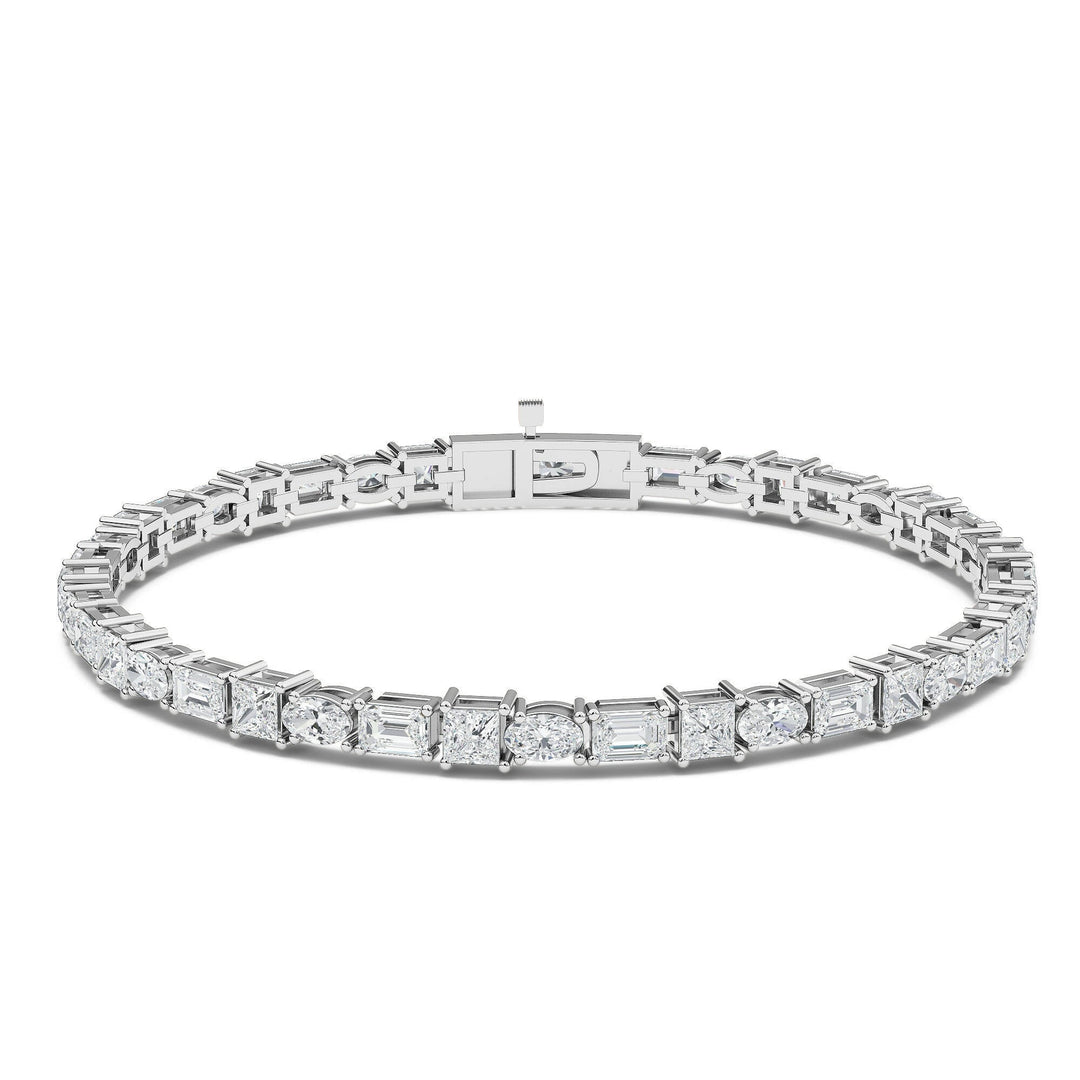 18K White Gold And Diamond Tennis Bracelet-8 CT - Gemaee UAE