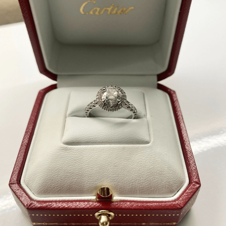 18K WHITE GOLD CARTIER DESTINÉE SOLITAIRE RING 1.32 CT - Gemaee UAE