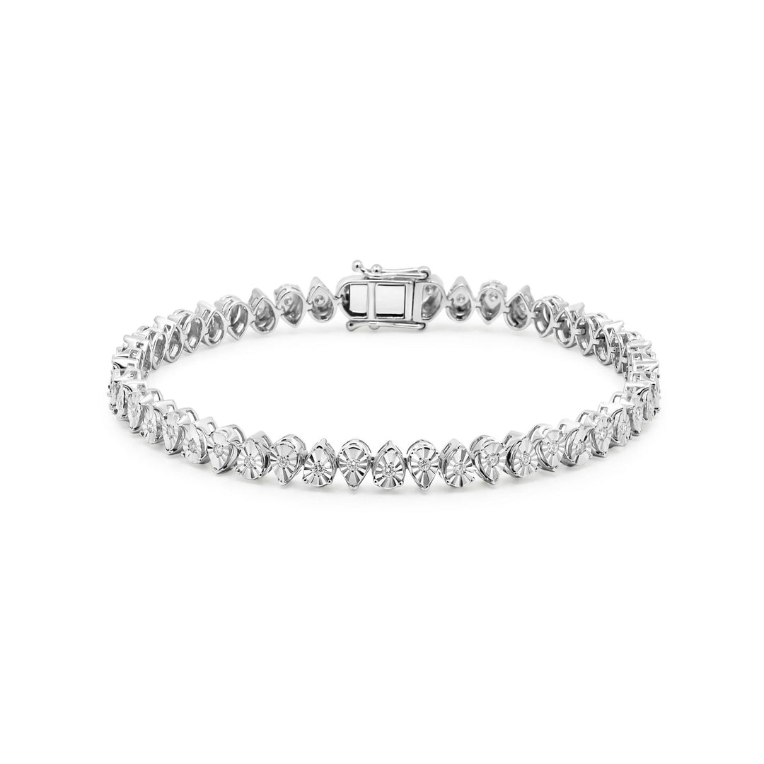 18K White Gold Diamond Water Drop Bracelet - Gemaee UAE