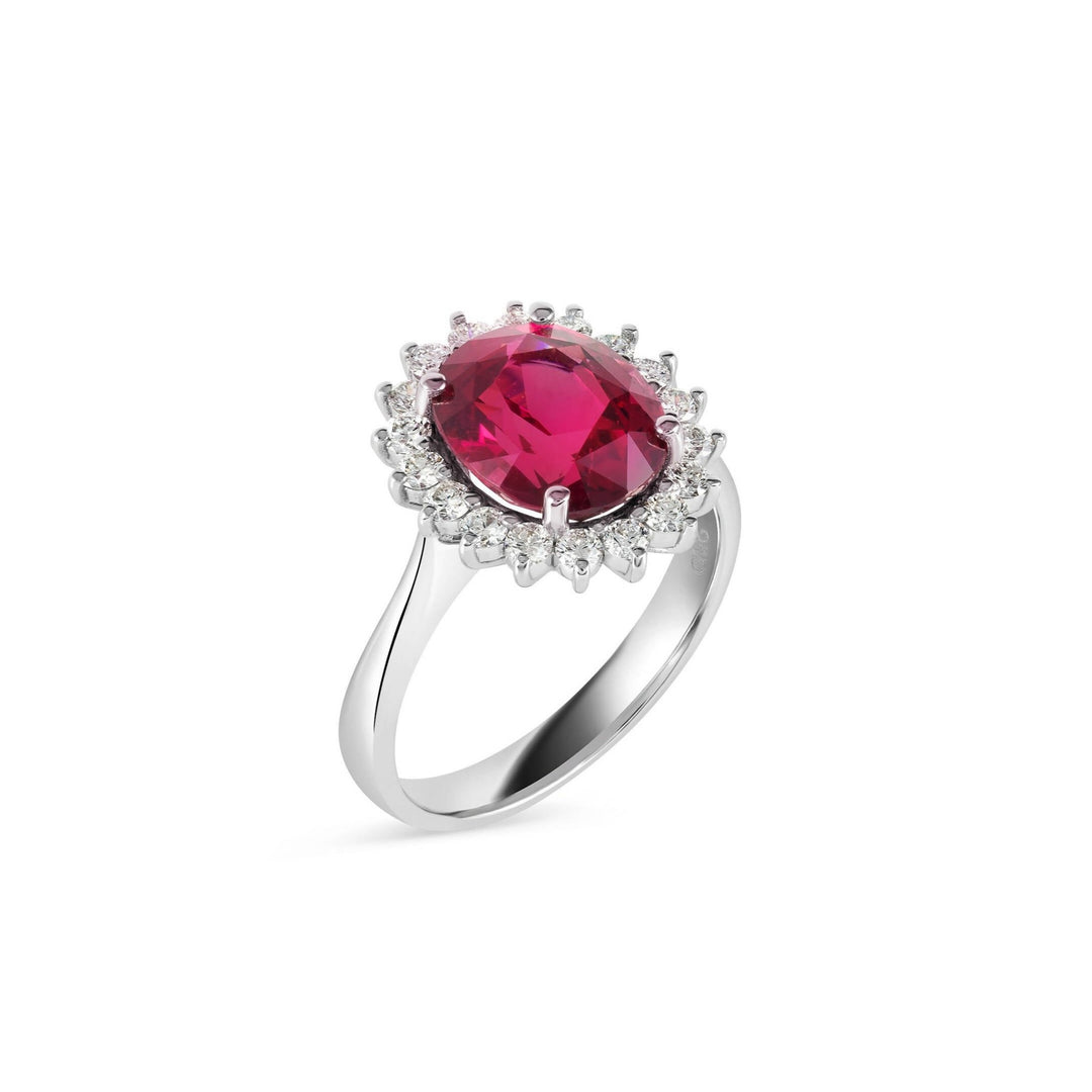 18K White Gold Garnet Ring - Gemaee UAE