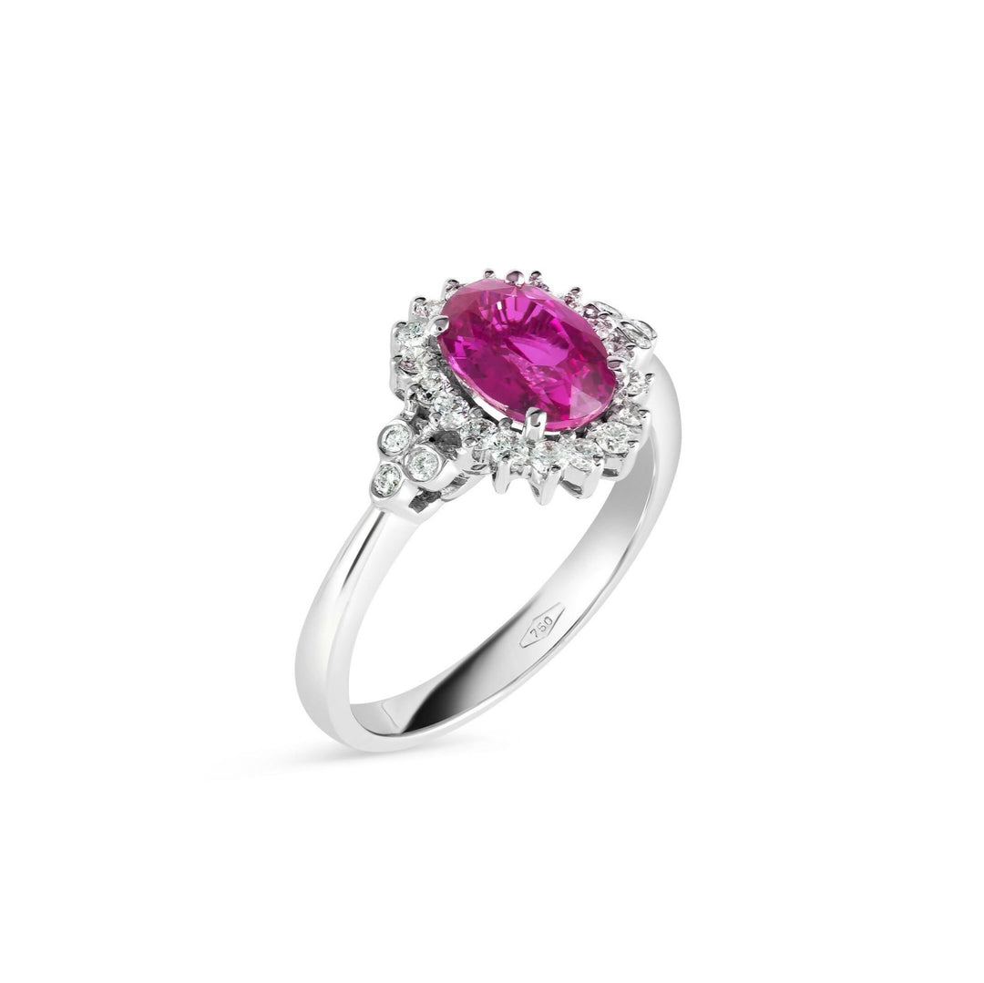 18K White Gold Pink Sapphire - Gemaee UAE