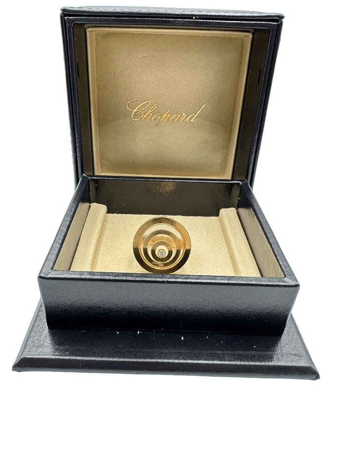 18K Yellow Gold and Diamomd Chopard HAPPY SPIRIT RING - Gemaee UAE