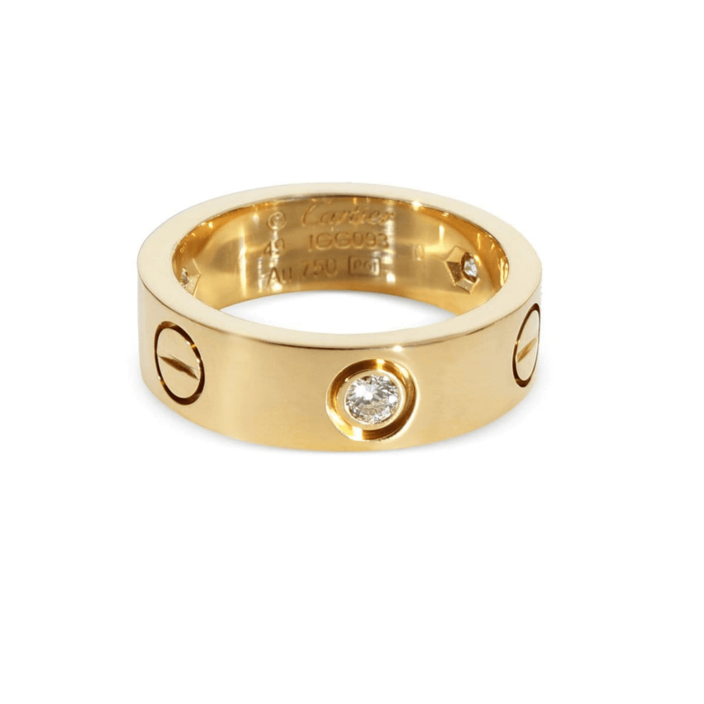 18K Yellow Gold Cartier’s Love Diamond Ring - Gemaee UAE