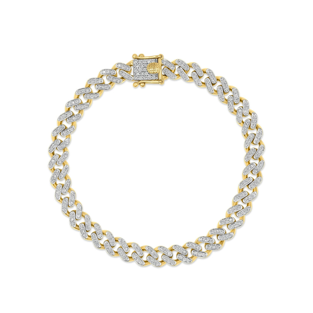 18K Yellow Gold Diamond Chain Bracelet - Gemaee UAE