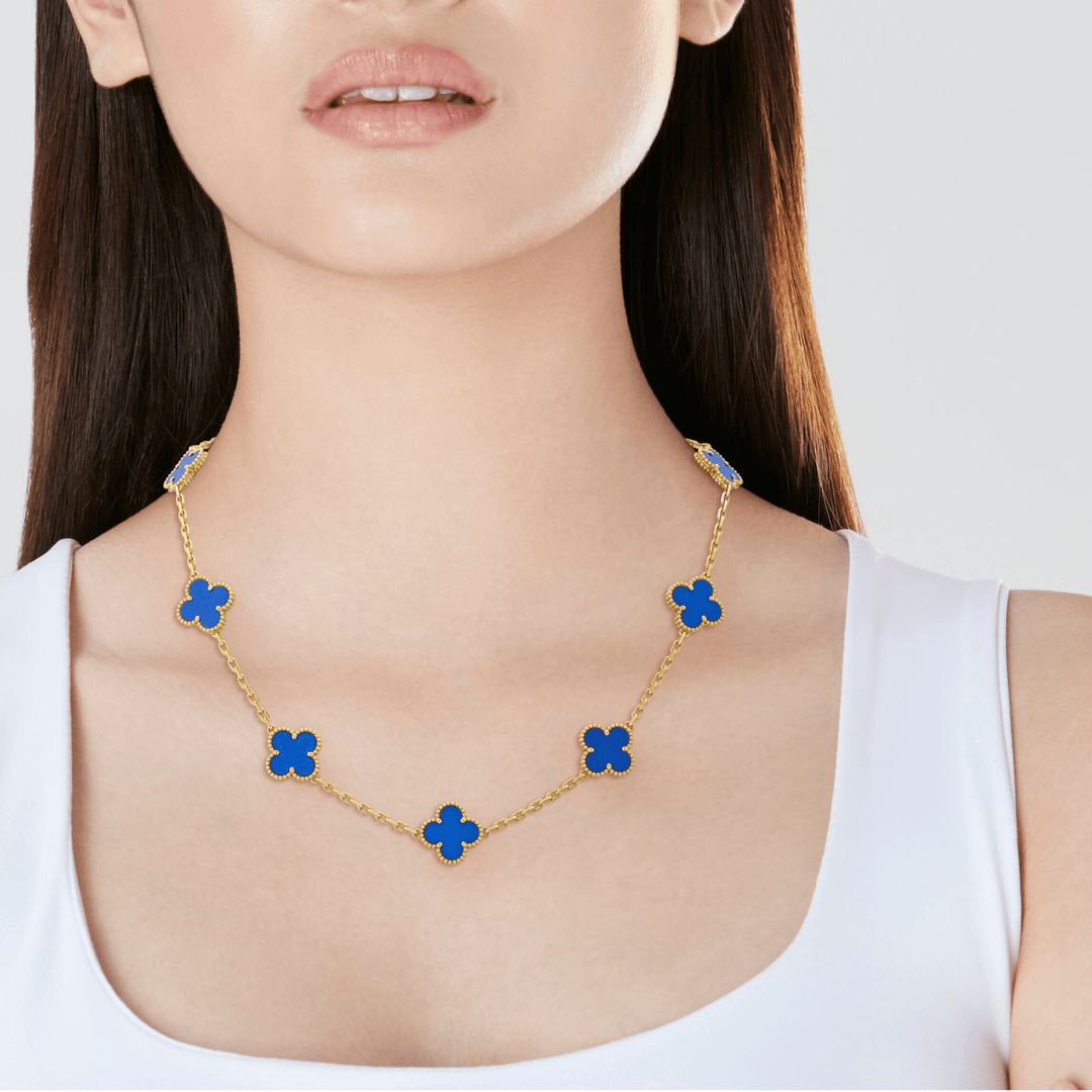 18K Yellow Gold Van Cleef Arpels Vintage Alhambra Necklace