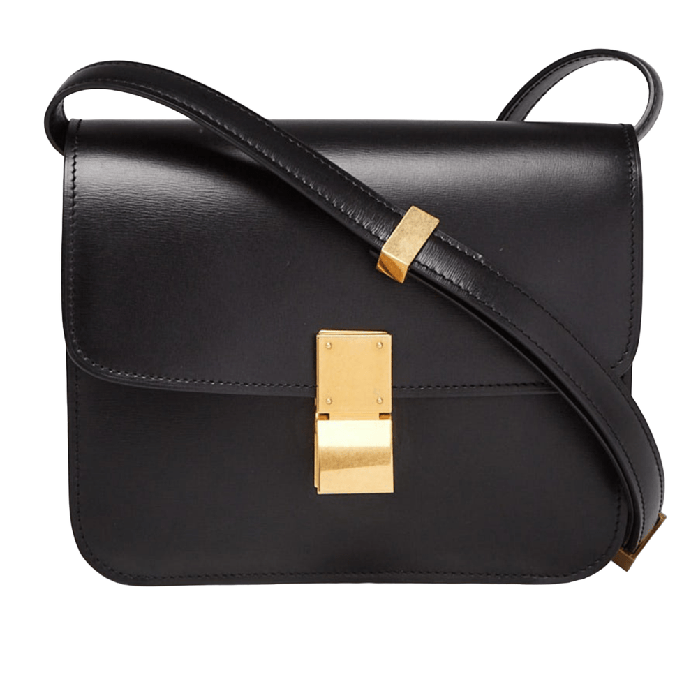 Céline Black Smooth Leather Box Bag - Gemaee UAE