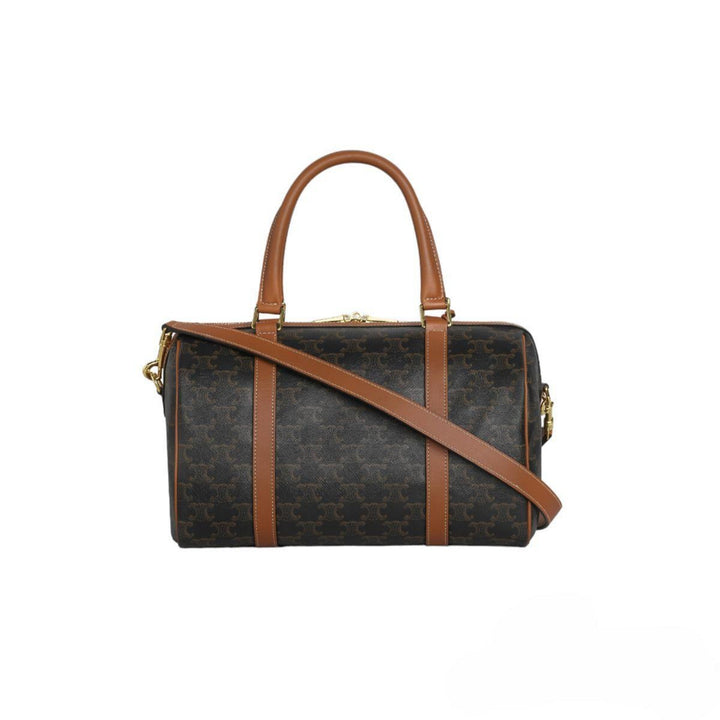 Céline BOSTON BAG IN TRIOMPHE CANVAS AND CALFSKIN - Gemaee UAE