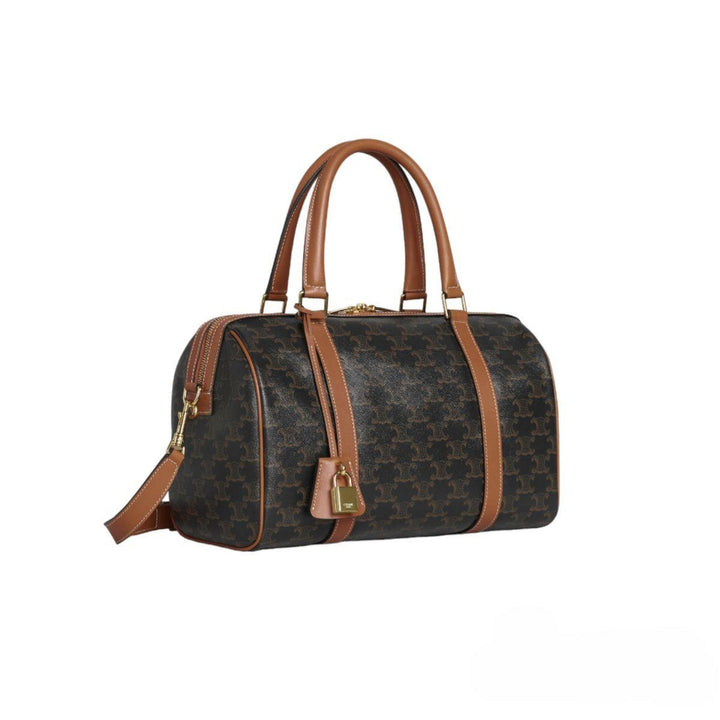 Céline BOSTON BAG IN TRIOMPHE CANVAS AND CALFSKIN - Gemaee UAE