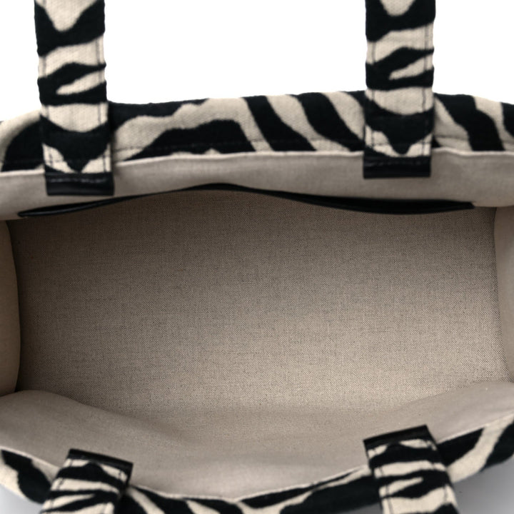Céline Zebra Pattern Tote Bag Black Beige - Gemaee UAE