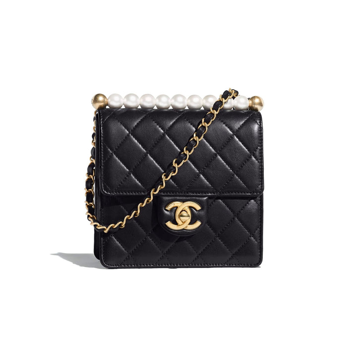 Chanel Black Quilted Lambskin Small Chic Pearls Gold Hardware, 2020 - Gemaee UAE