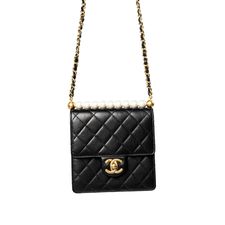 Chanel Black Quilted Lambskin Small Chic Pearls Gold Hardware, 2020 - Gemaee UAE