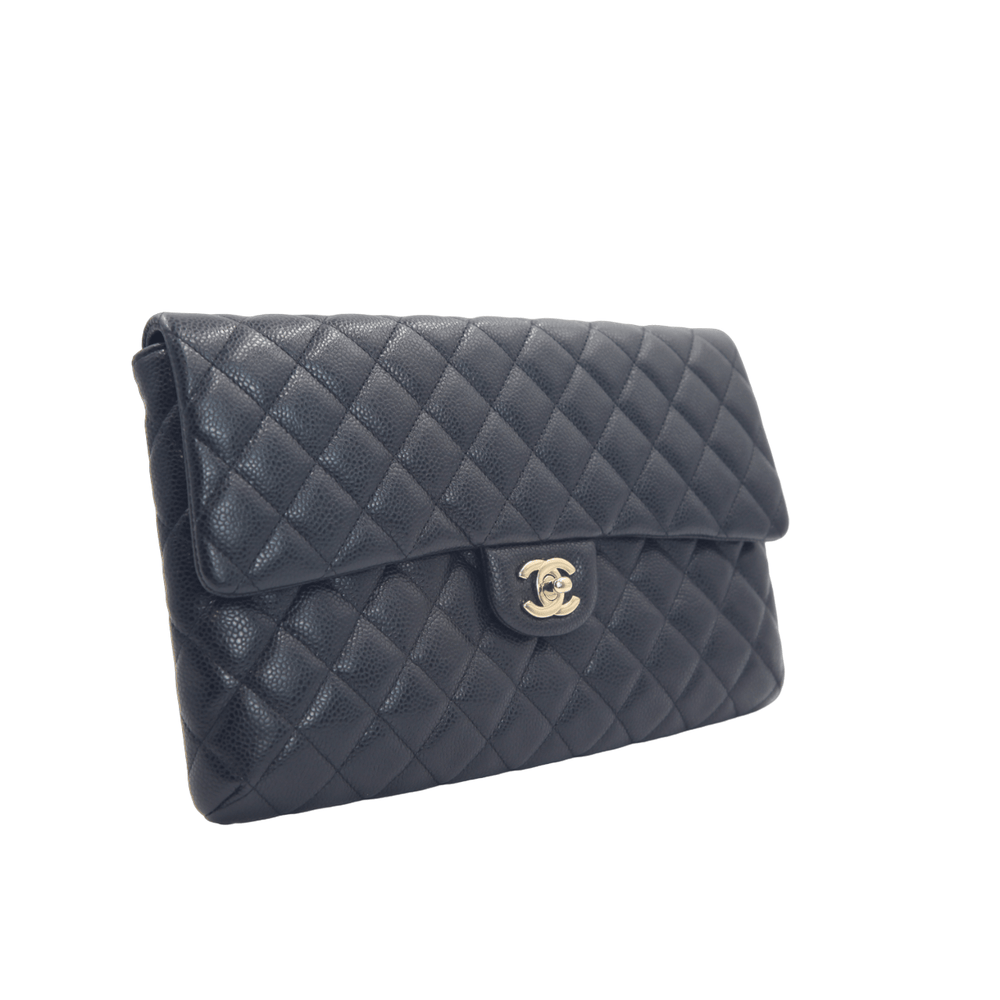 Chanel Caviar Flap Clutch Black Bag - Gemaee UAE