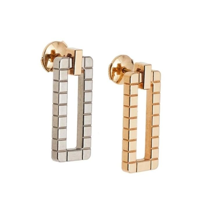 Chopard Ice Cube 18K Two Tone Gold Earrings - Gemaee UAE