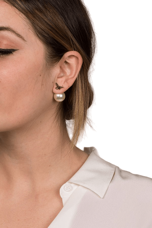Christian Dior Pearl Tribales Bee Earrings - Gemaee UAE