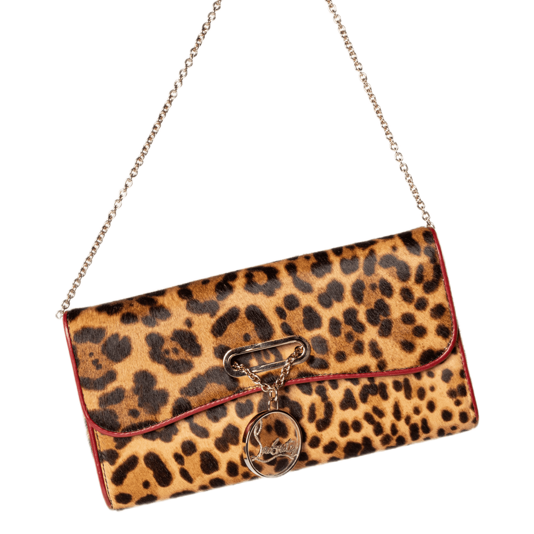 Christian Louboutin Riviera Flapover Clutch Bag // Leopard - Gemaee UAE