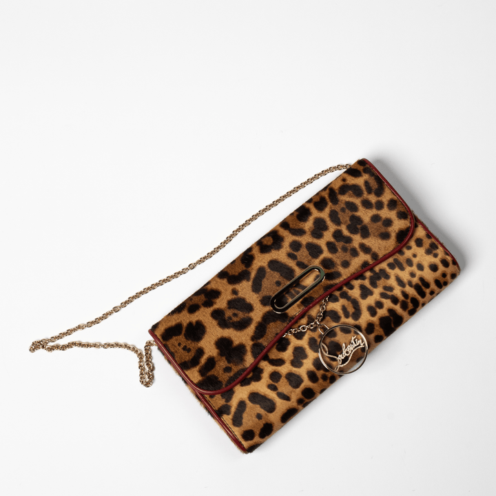 Christian Louboutin Riviera Flapover Clutch Bag // Leopard - Gemaee UAE