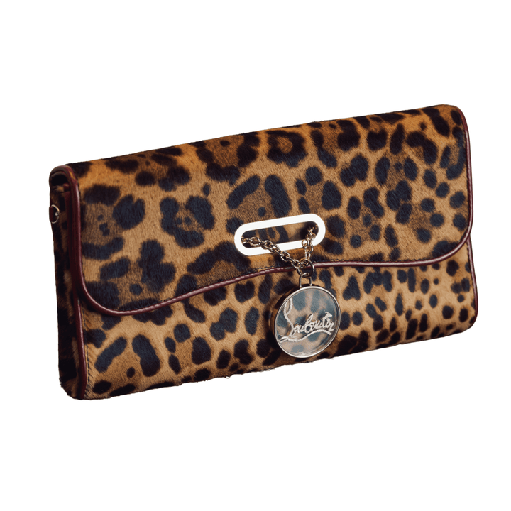 Christian Louboutin Riviera Flapover Clutch Bag // Leopard - Gemaee UAE