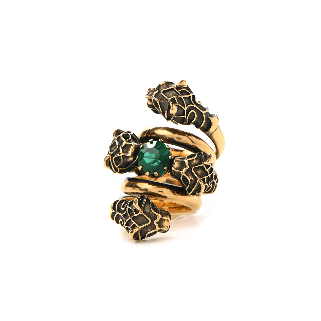 Gucci double deals tiger head ring