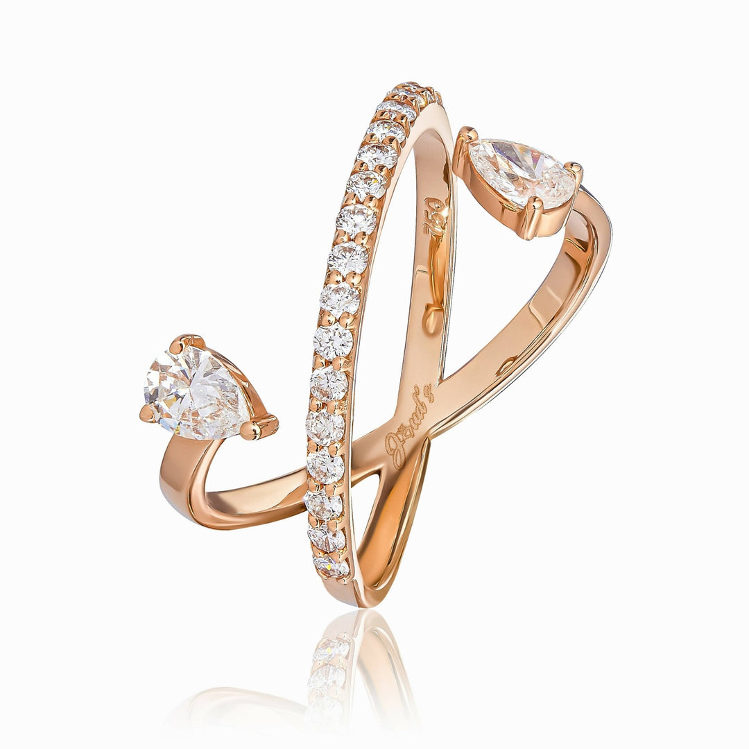HANA RING DIAMOND ROSE GOLD - Gemaee UAE