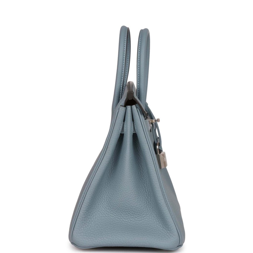 Hermès Birkin 25 Bleu Lin Verso Togo Palladium Hardware Bag