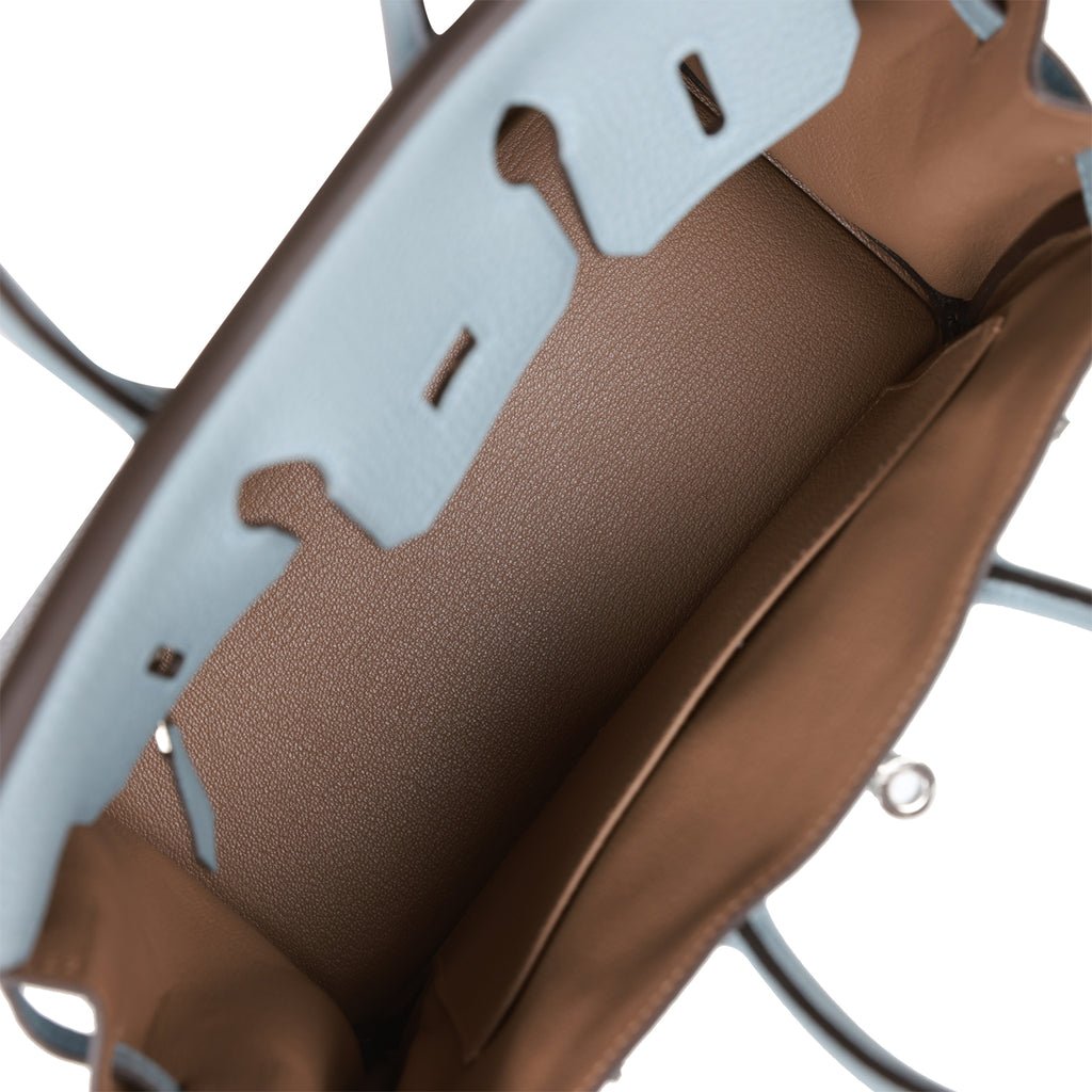 Hermès Birkin 25 Bleu Lin Verso Togo Palladium Hardware Bag