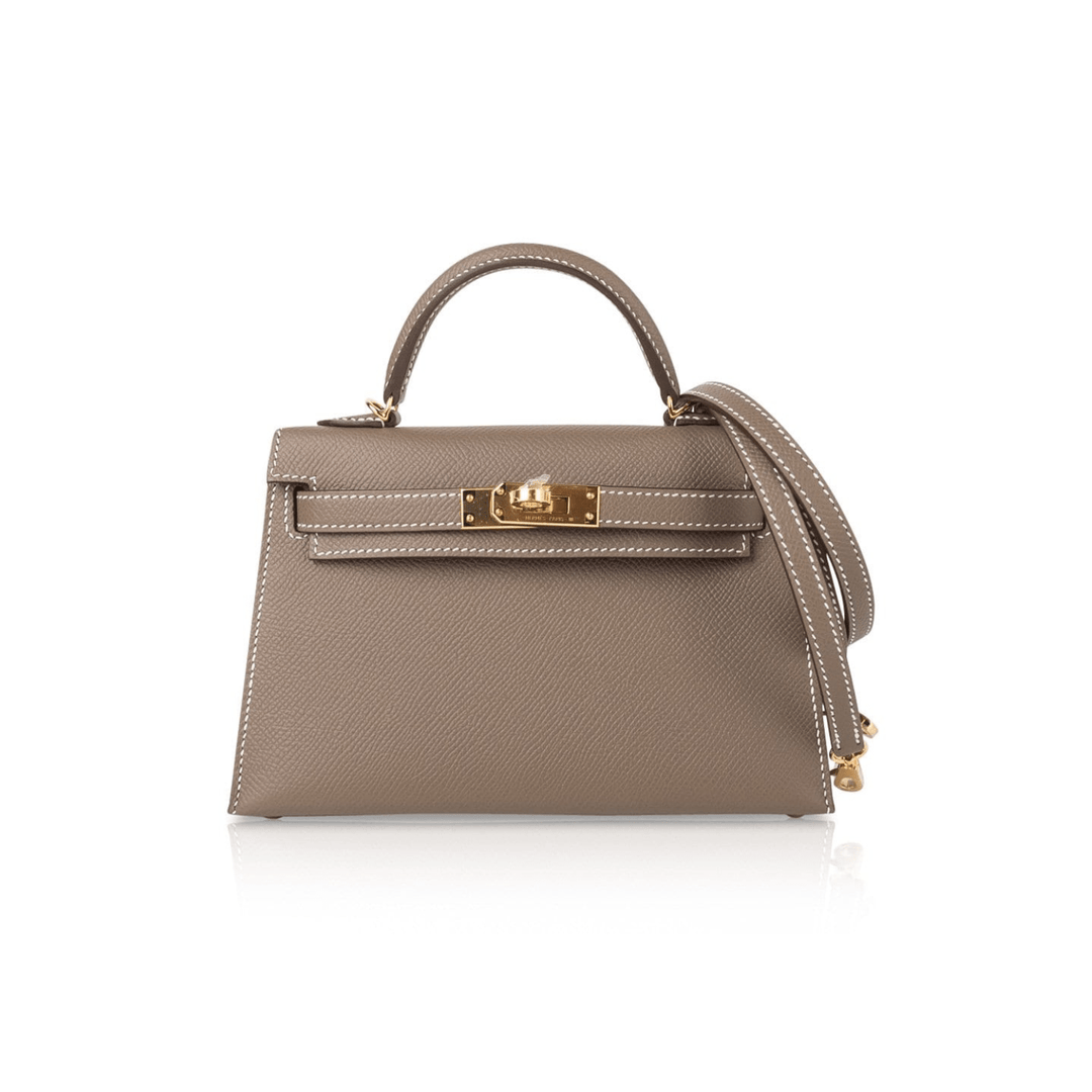 HERMÈS Kelly 20 Mini Sellier Bag Etoupe - Gemaee UAE