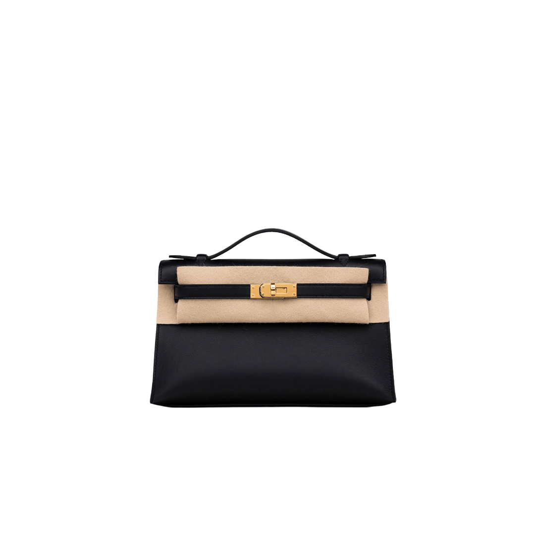 Hermès Kelly Pochette Swift Leather Black Gemaee UAE