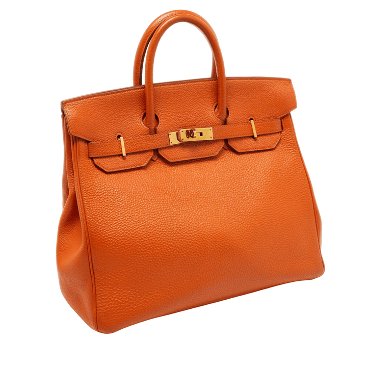Hermes Orange Clemence 35 Bag With Gold Hardeware - Gemaee UAE