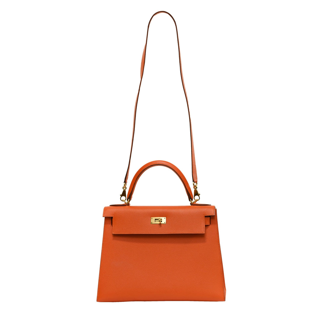 Hermès Orange Kelly Epsom 28 with gold hardware - Gemaee UAE