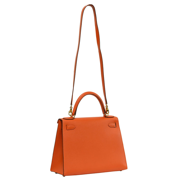 Hermès Orange Kelly Epsom 28 with gold hardware - Gemaee UAE