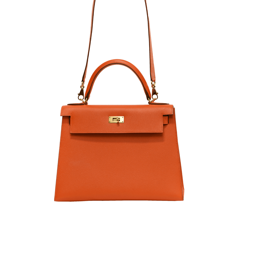 Hermès Orange Kelly Epsom 28 with gold hardware - Gemaee UAE