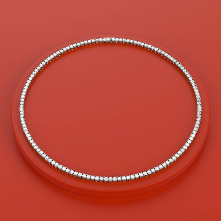 Lab-Grown Full Diamond Tennis Necklace 14 CT TW - Gemaee UAE
