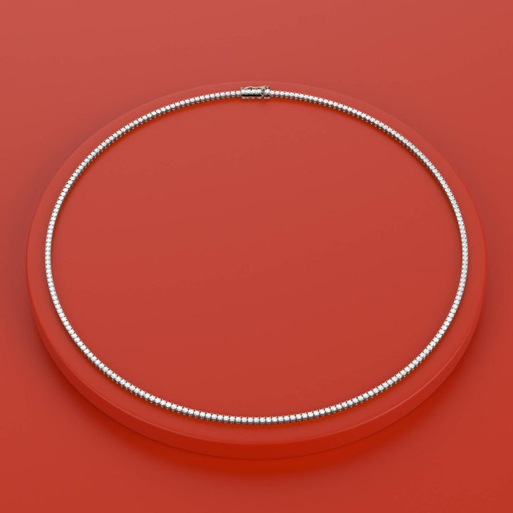 Lab-Grown Full Diamond Tennis Necklace 5 CT TW - Gemaee UAE