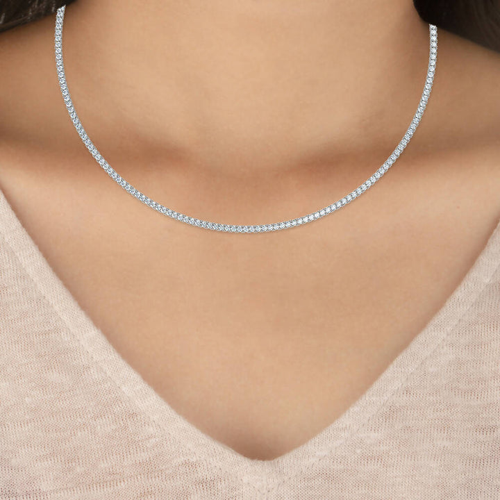 Lab-Grown Full Diamond Tennis Necklace 6 CT TW - Gemaee UAE